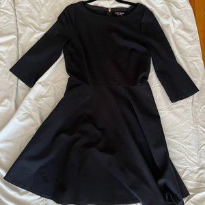 Kate Spade Boat Neck Pointe Dress - Black 3/4 Sleeves